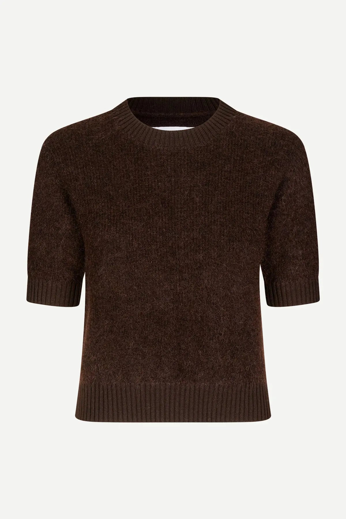 Jeanne short sleeve knit in chocolate