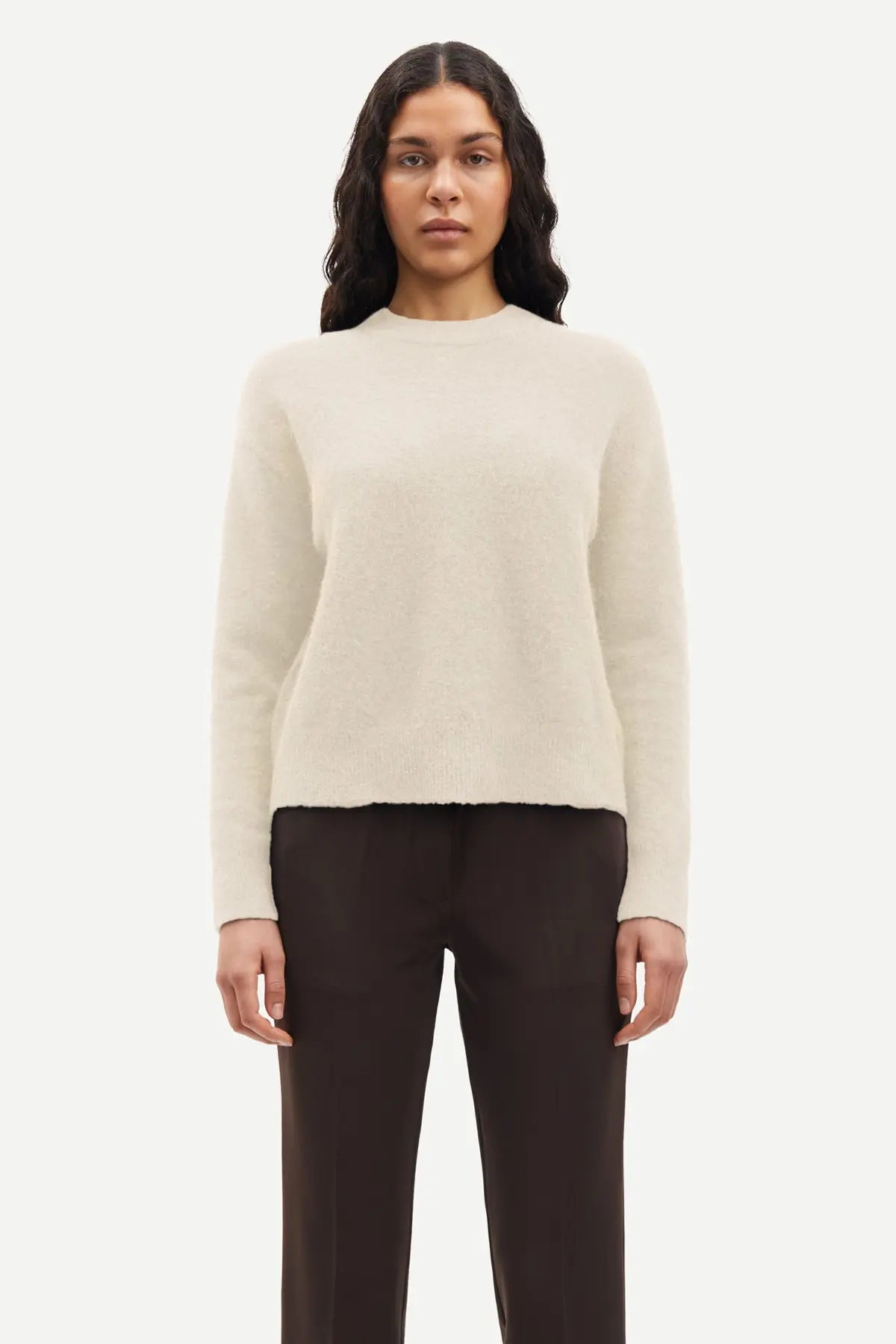 Anour knitted sweater in clear cream