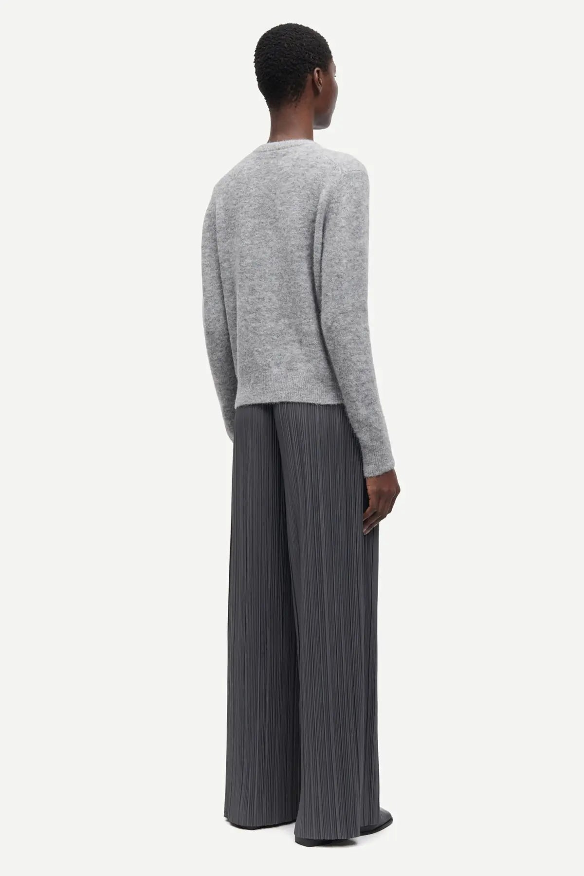 Pleated trousers in gray pinstripe