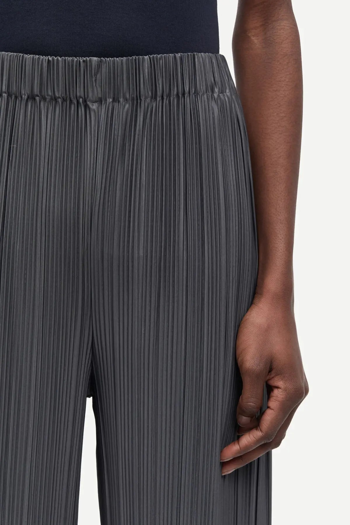 Pleated trousers in gray pinstripe