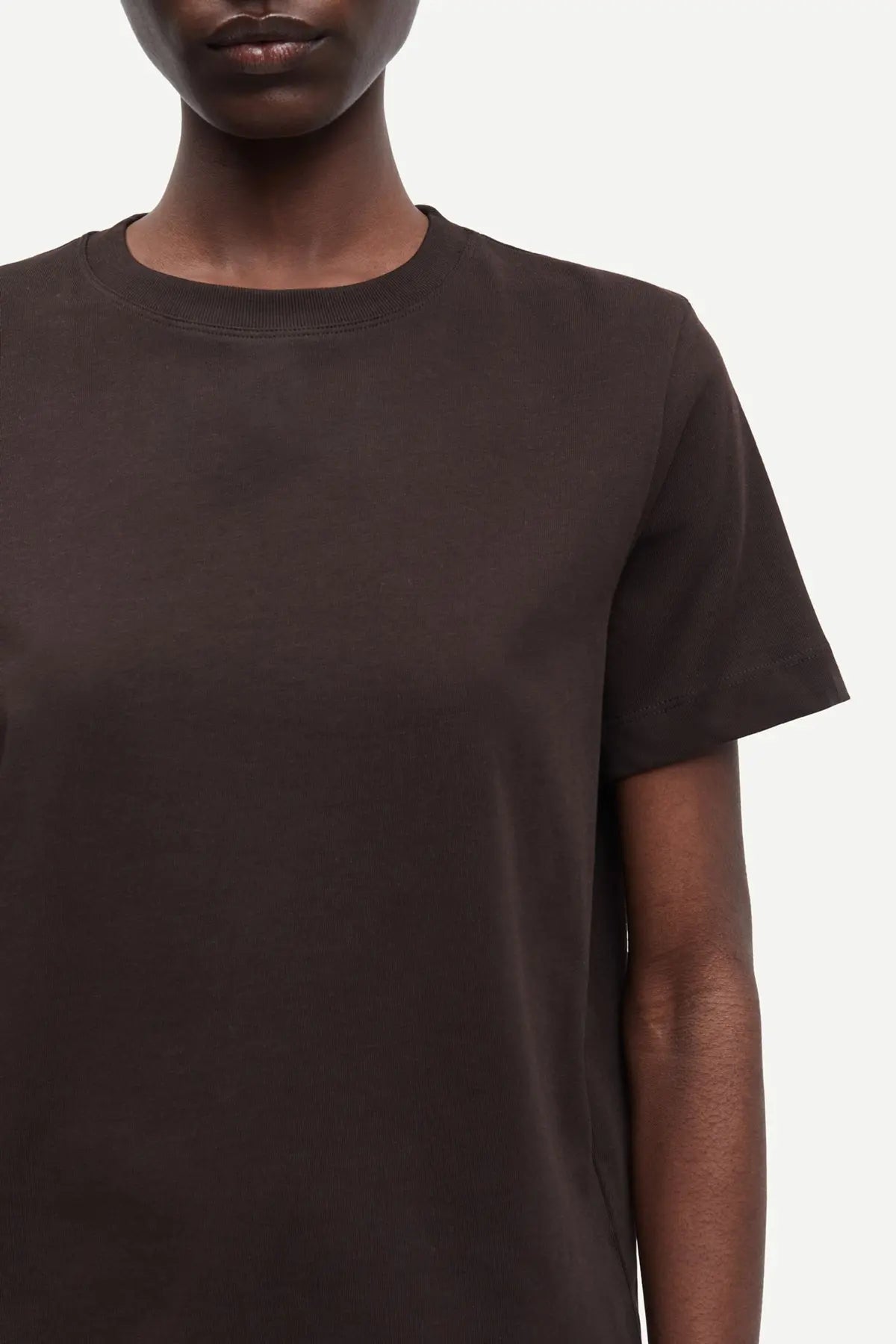 Boxy cotton t-shirt in brown