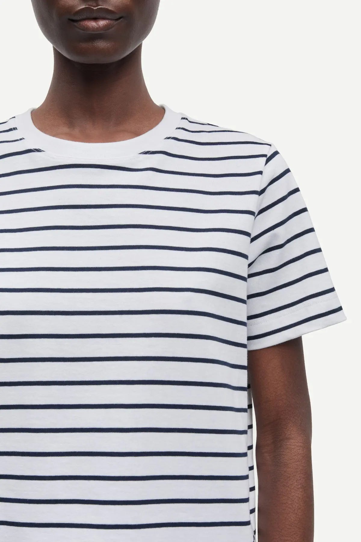 Boxy cotton t-shirt in salute striped