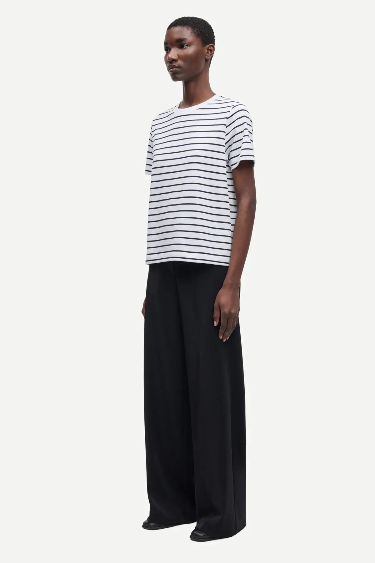 Boxy cotton t-shirt in salute striped