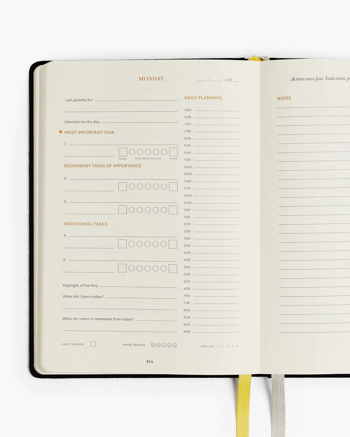 Productivity planner in black