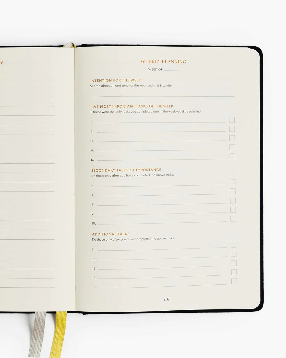 Productivity planner in black
