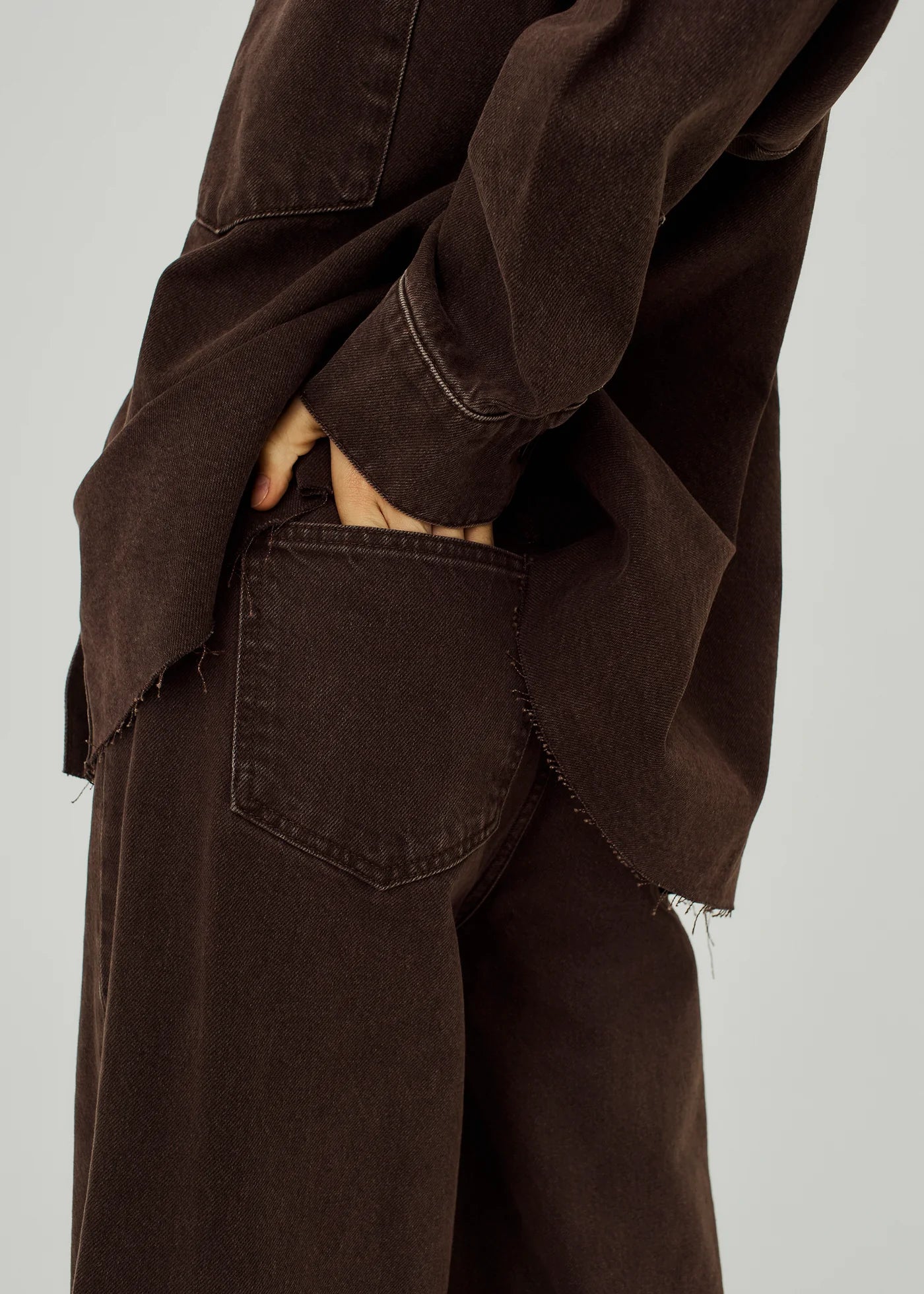 Kenzie wide jeans in brown washed
