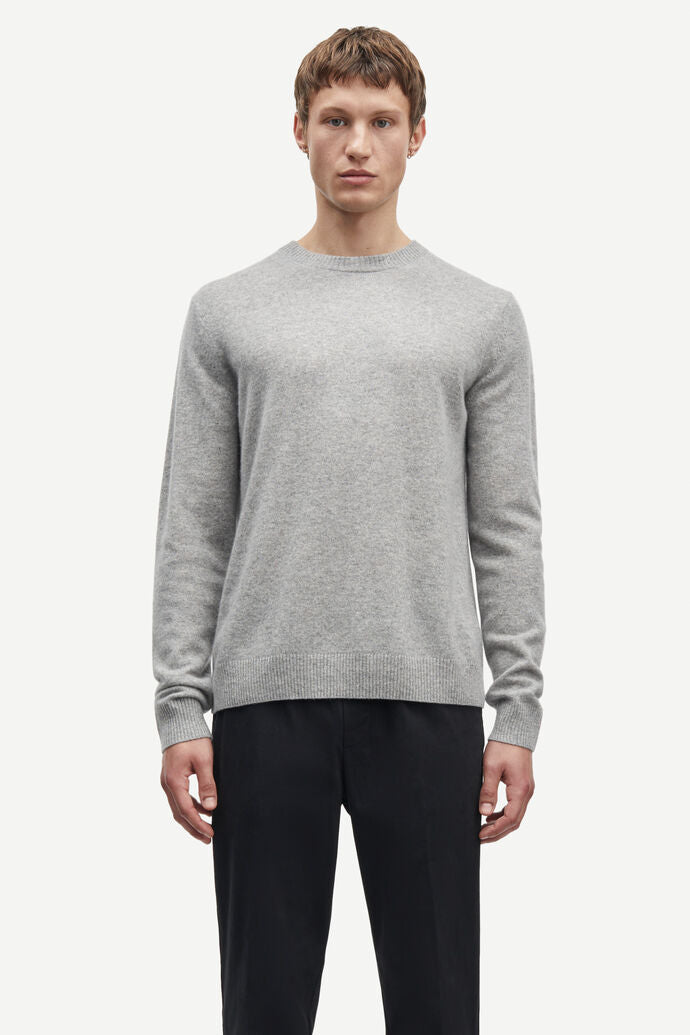 Pure cashmere jumper in grey melange