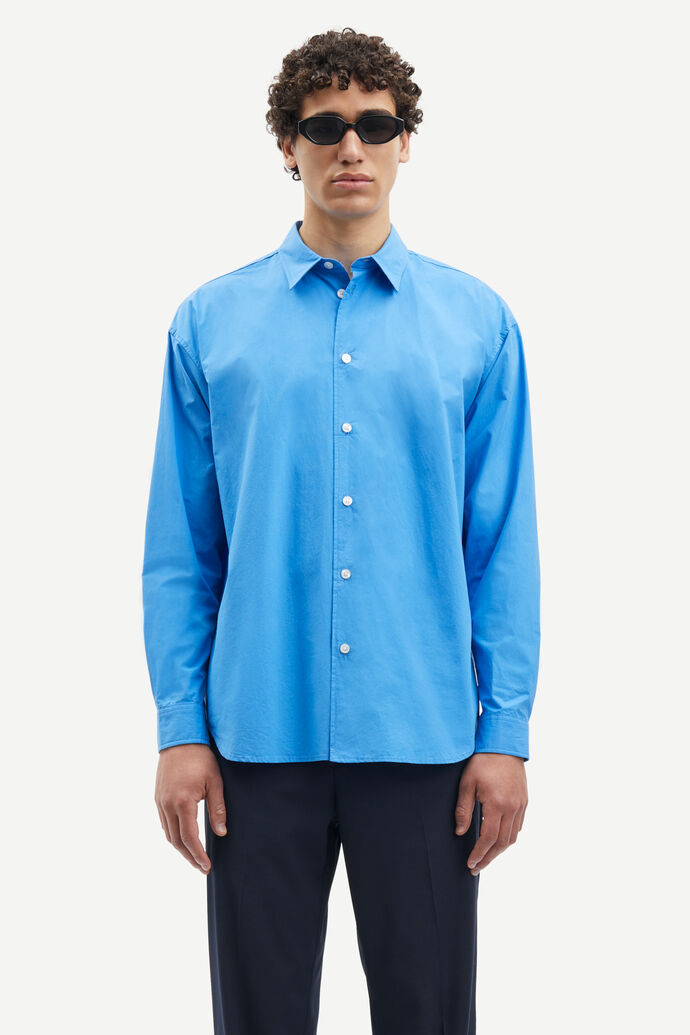 Cotton shirt in deep blue