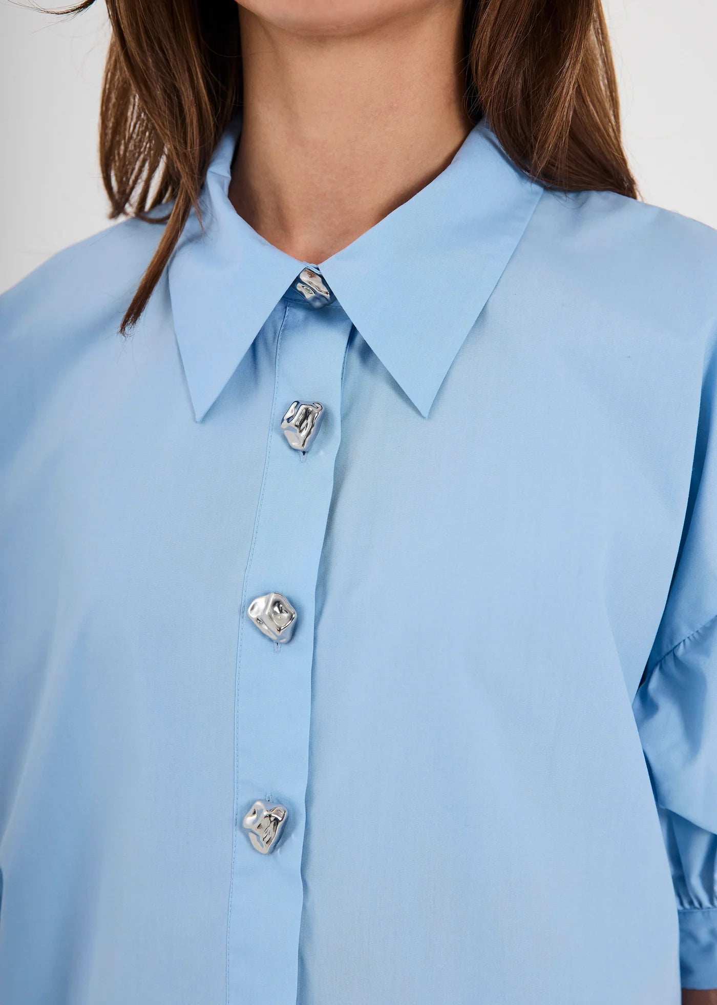 Mae short sleeved shirt in light blue