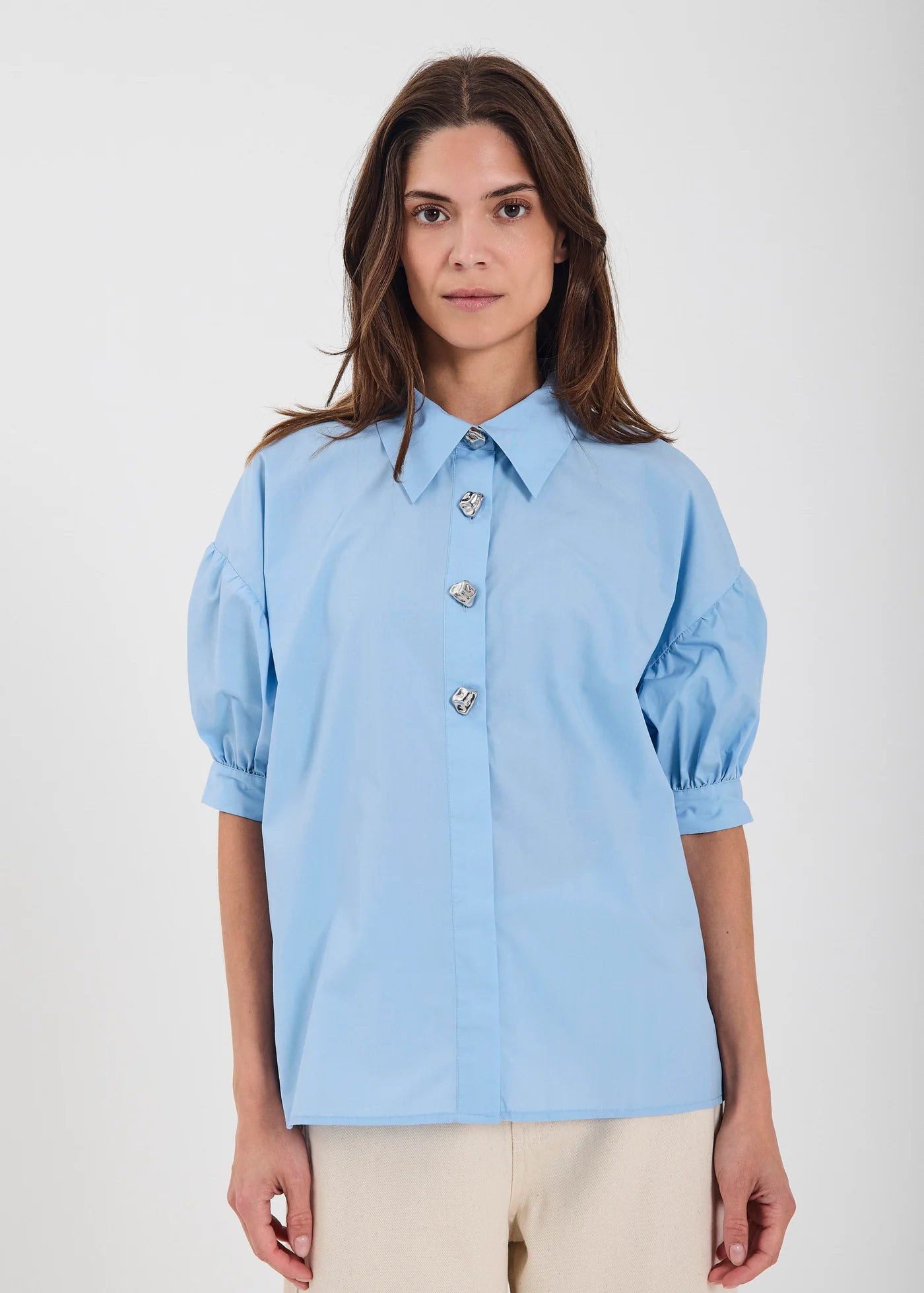 Mae short sleeved shirt in light blue