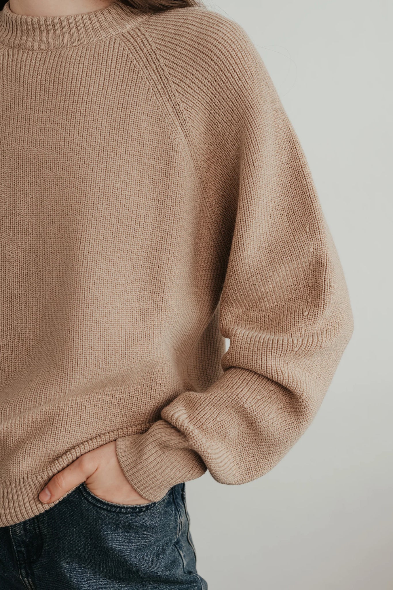 Merino knit sweater in creme by sonho stories