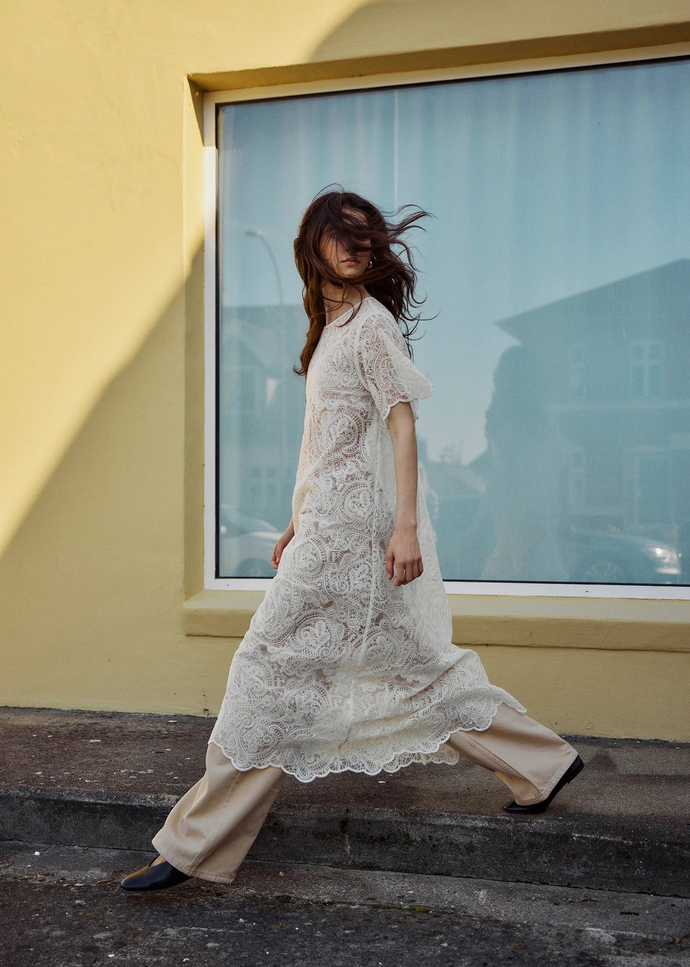 Roma dress in ivory
