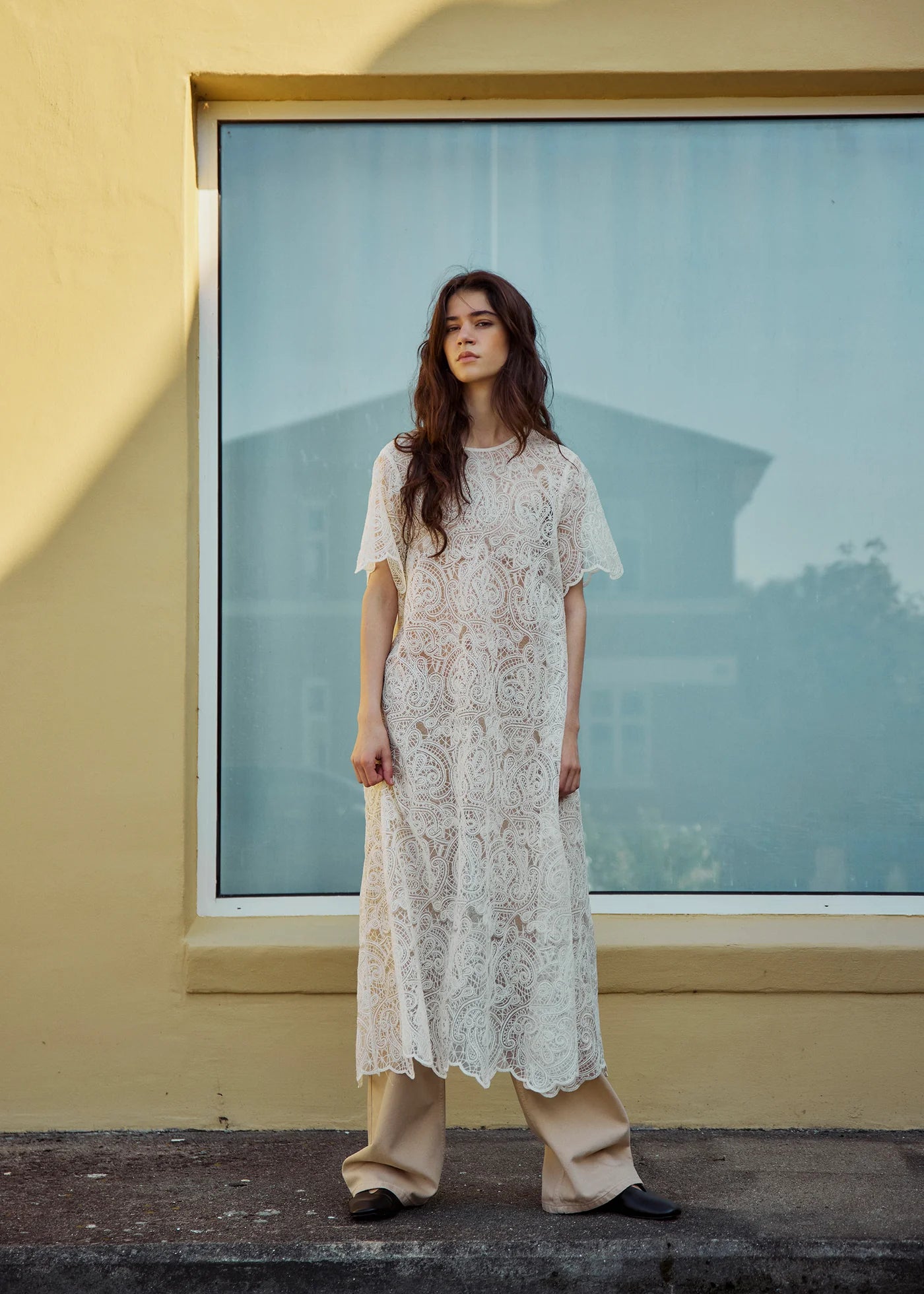 Roma dress in ivory
