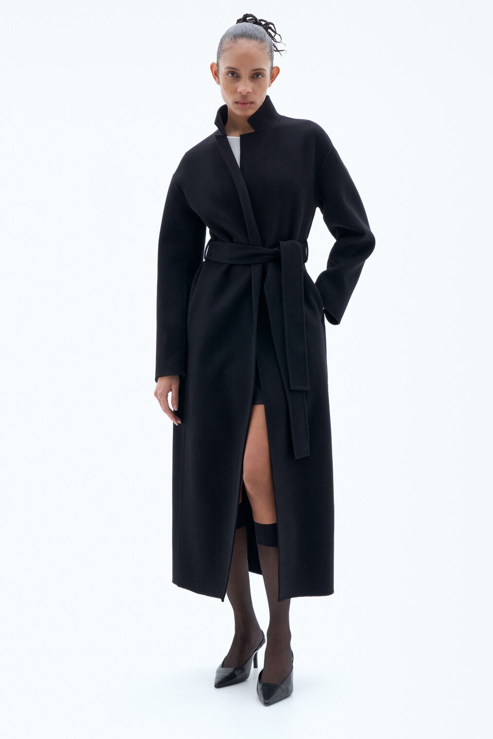 Alexa wool coat in black