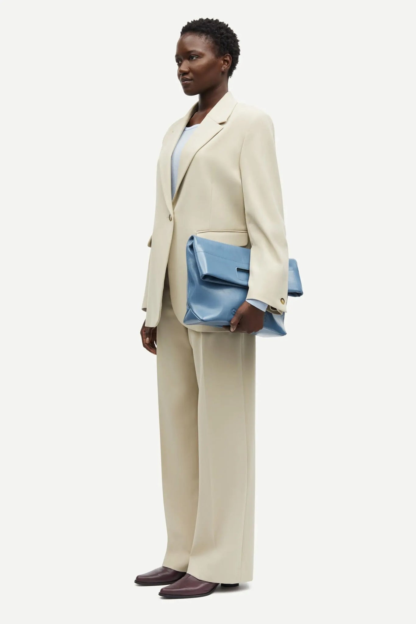 Haven blazer white blazer in white pepper