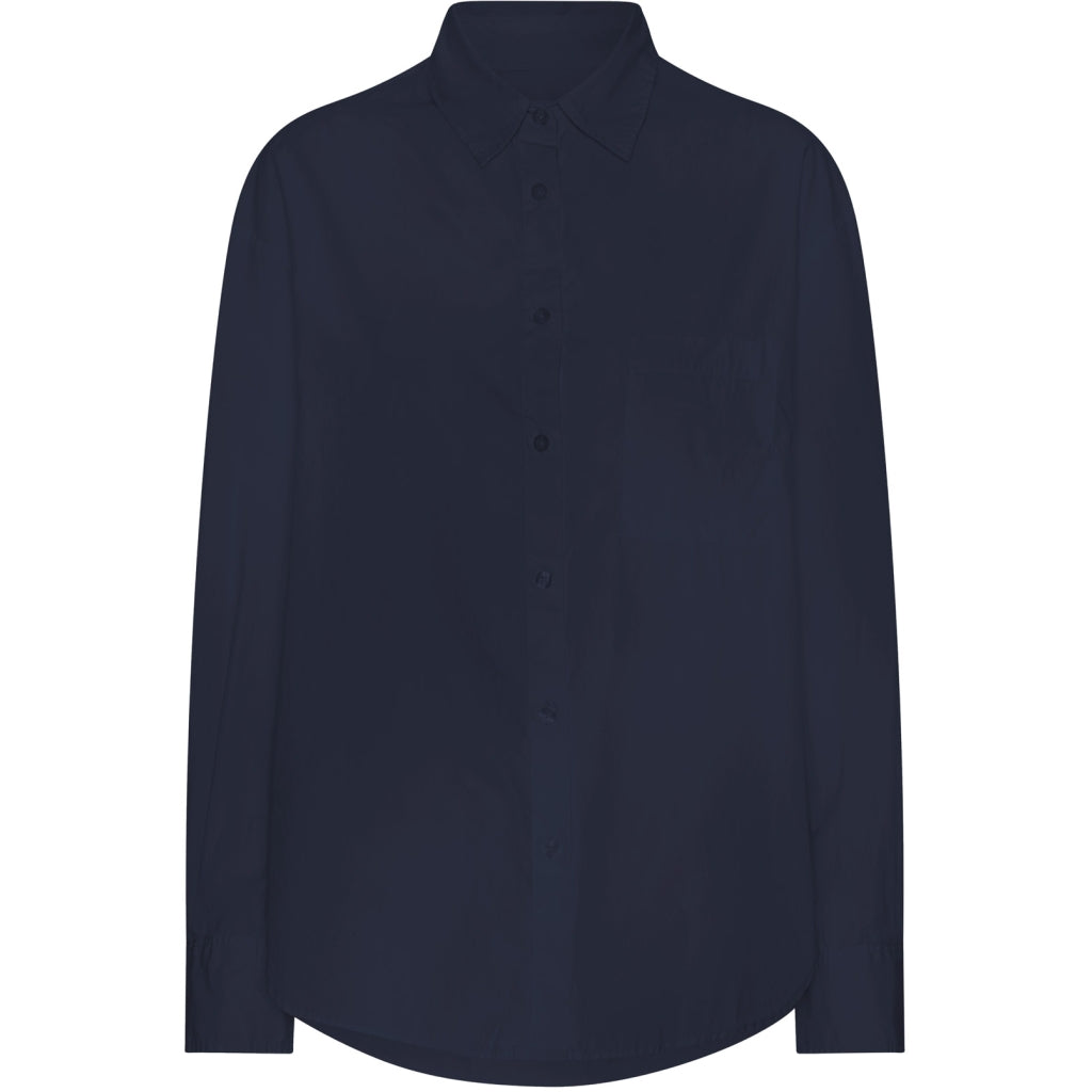 Organic oversized shirt in navy blue