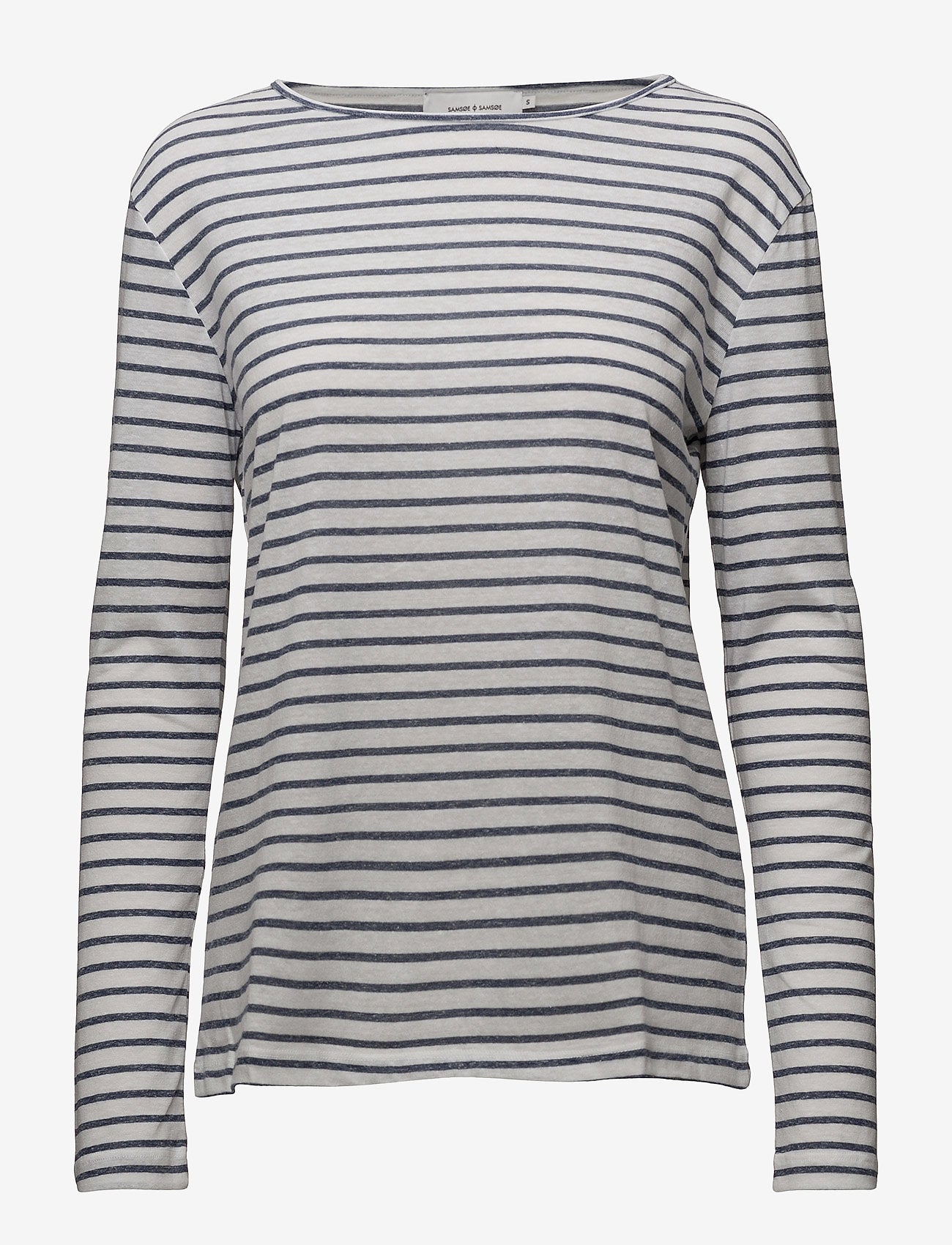 Striped longsleeve in white with blue stipes