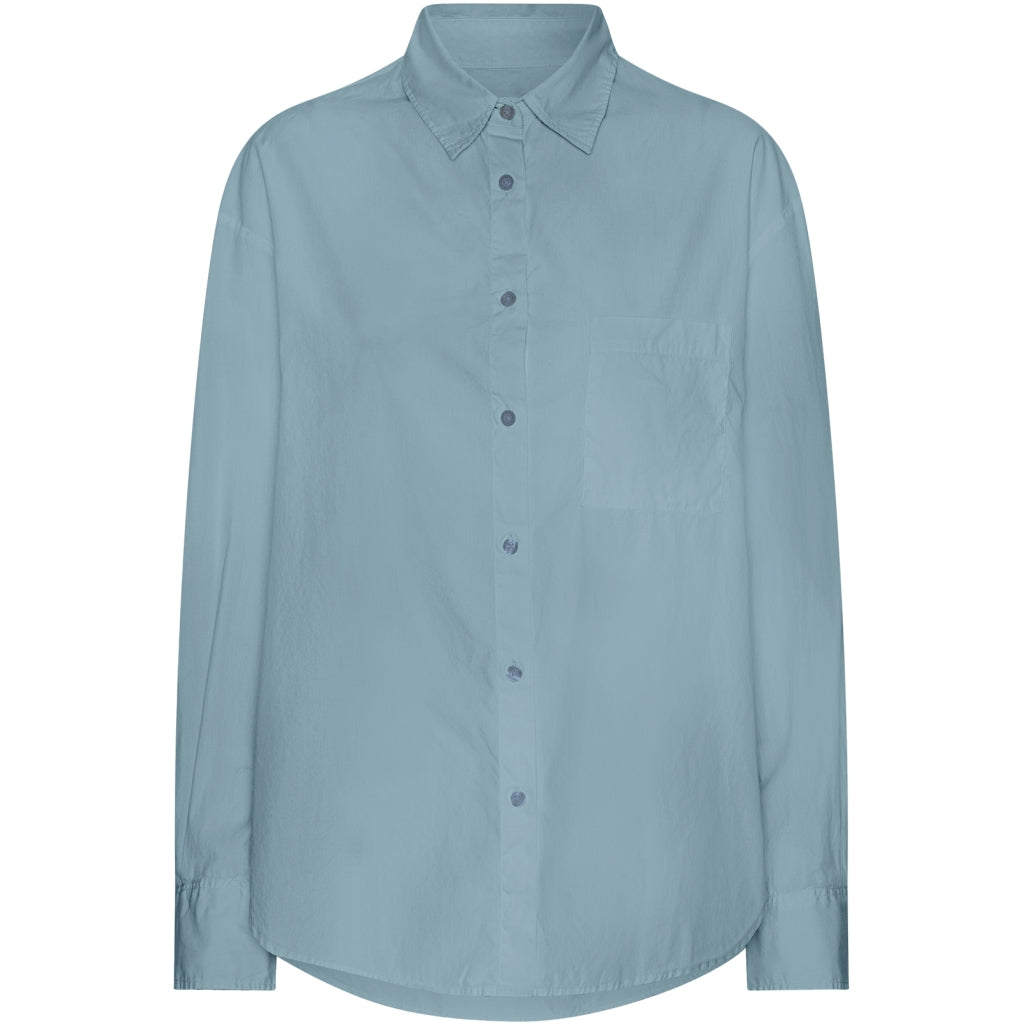 Organic oversized shirt in seaside blue