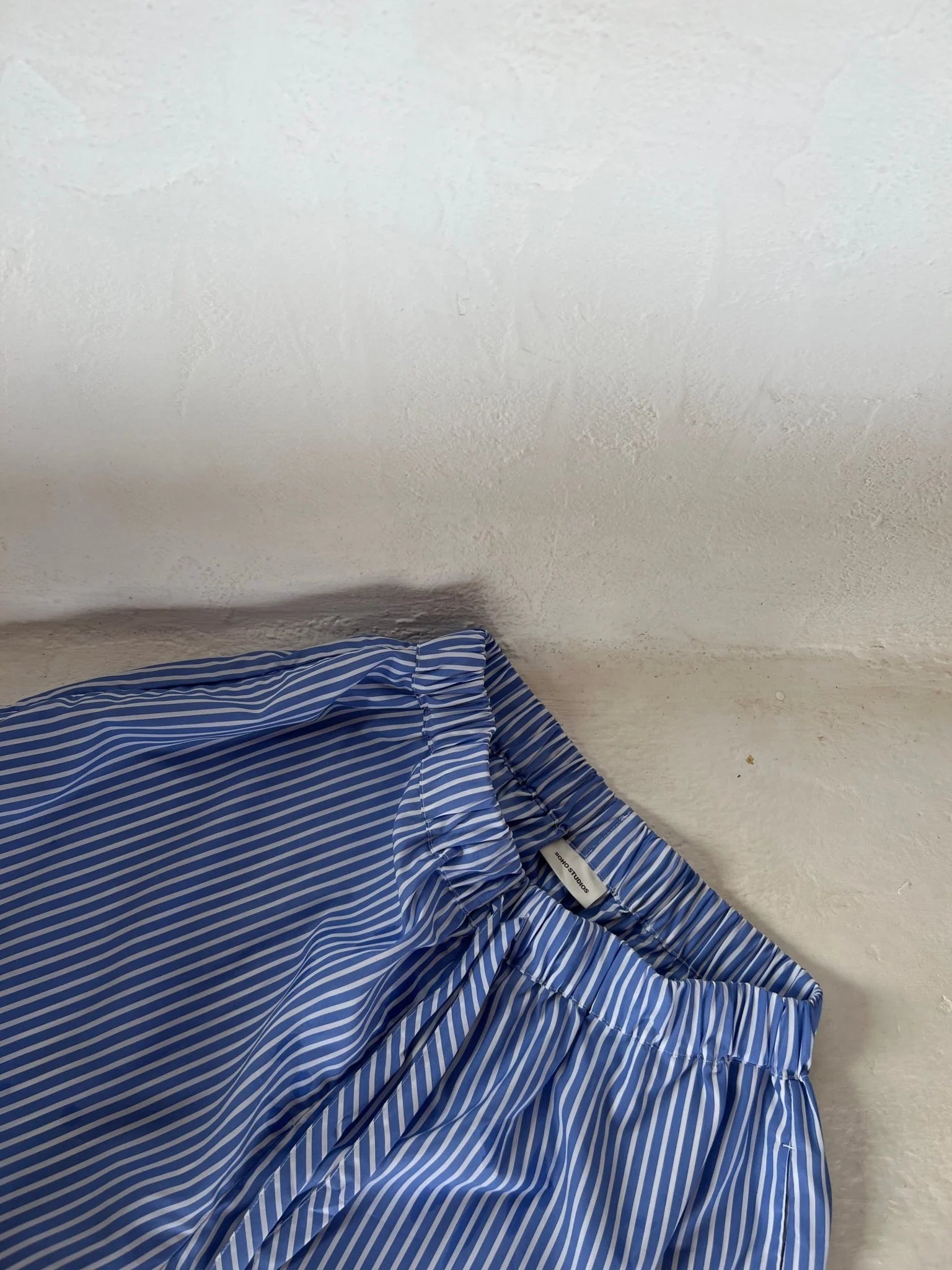 Helena shorts poplin in blue/white stripes