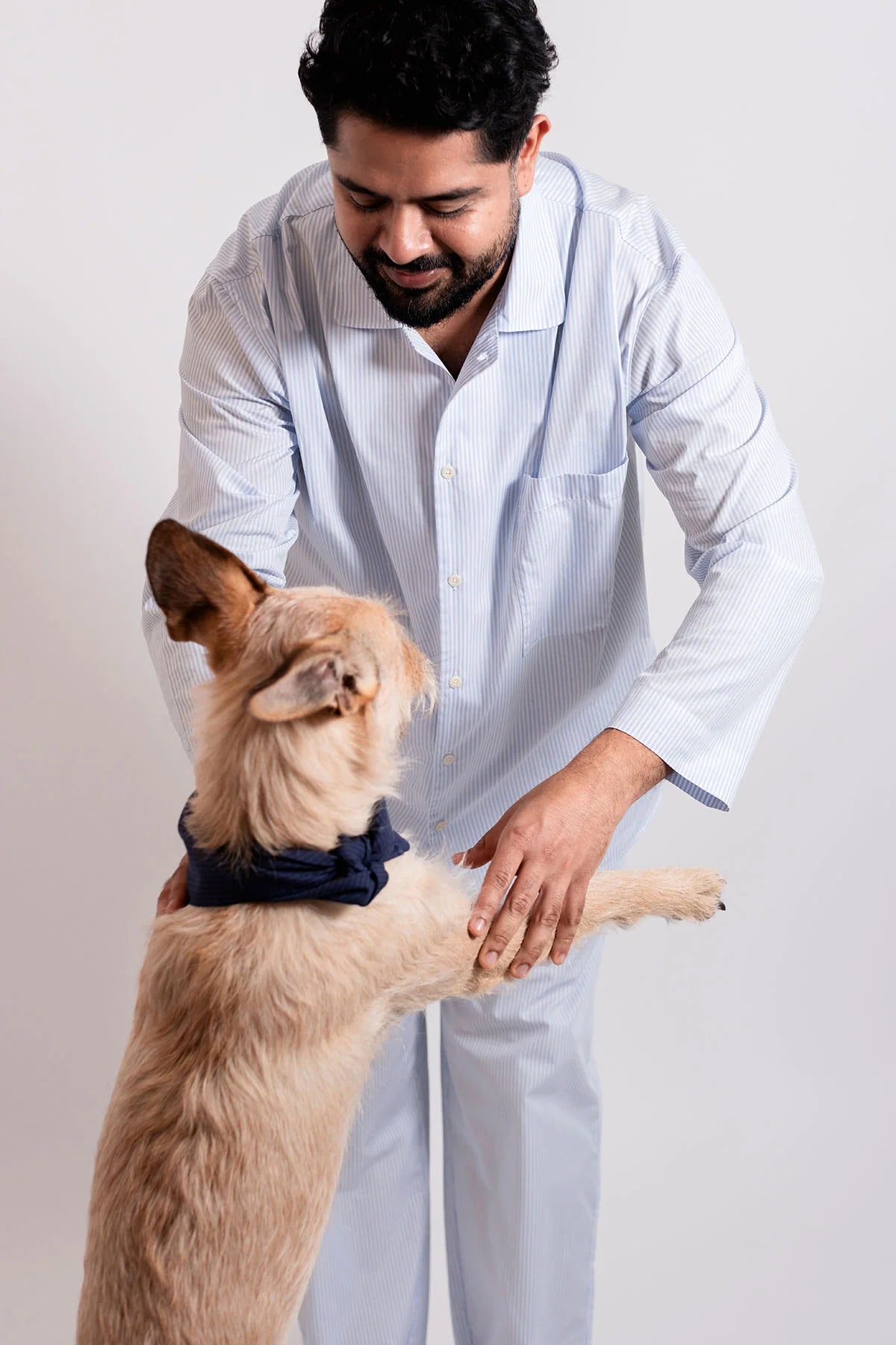 Light cotton pyjama in brave blue stripe by avonté