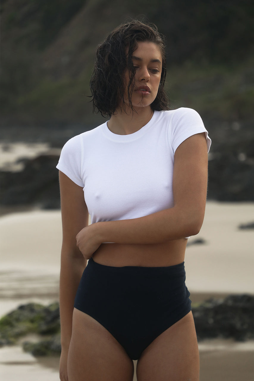 The nevis baby tee in white