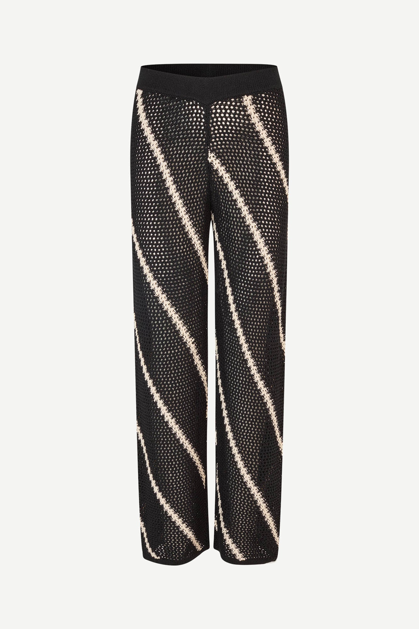 Knited trousers in black stripe