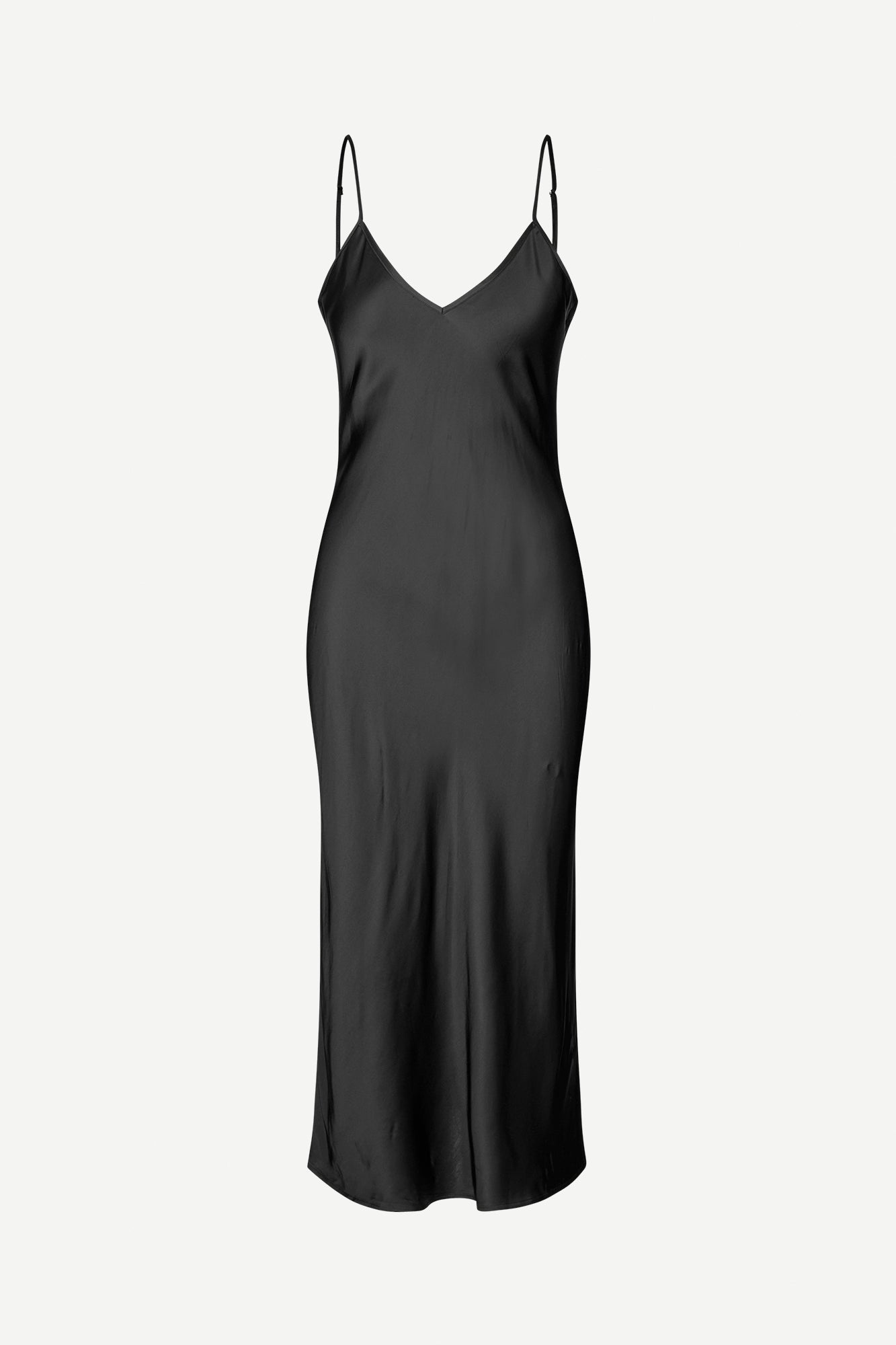 Silky strap dress in black