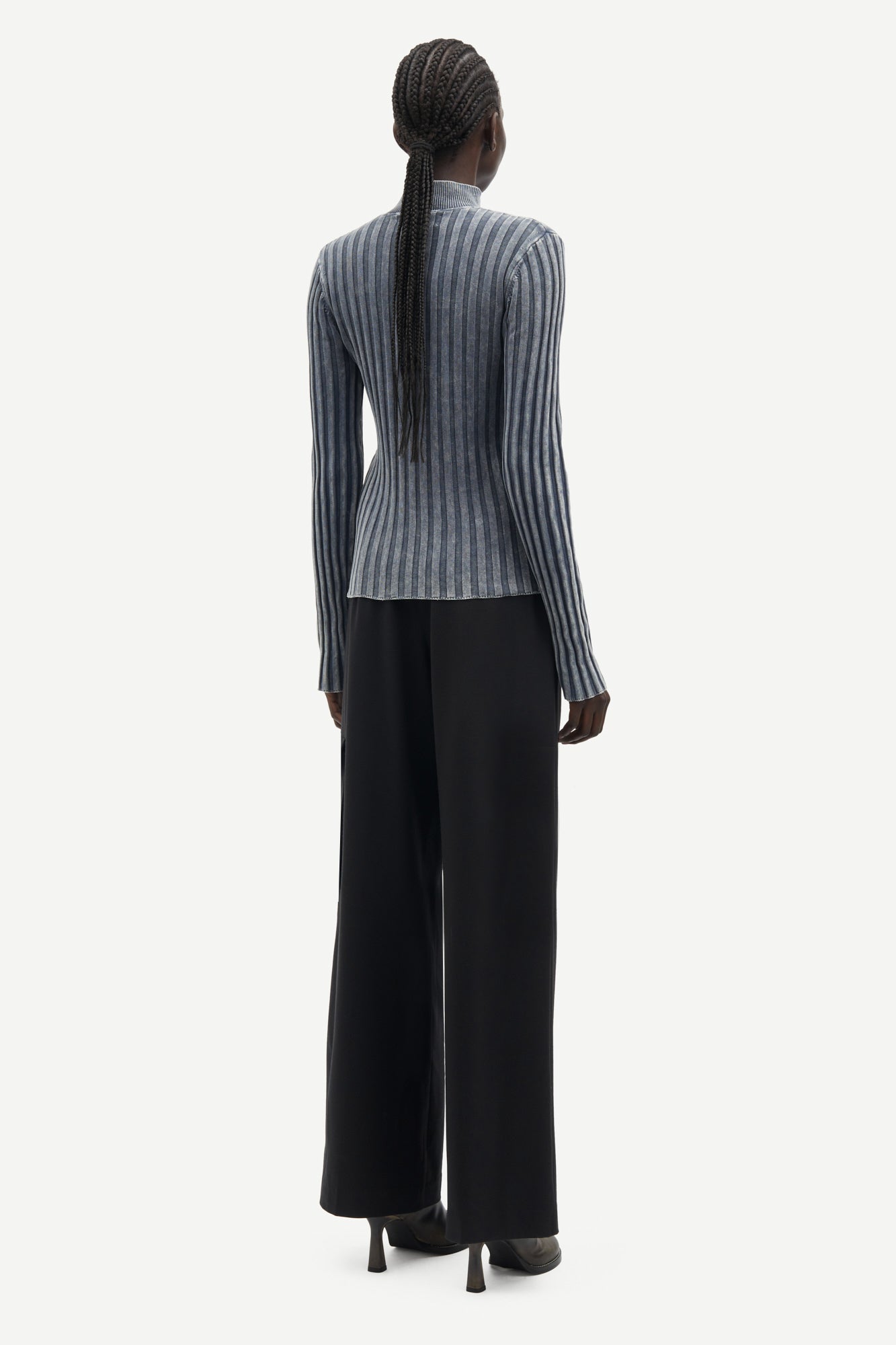 Sakristi zip cardigan in grey-blue