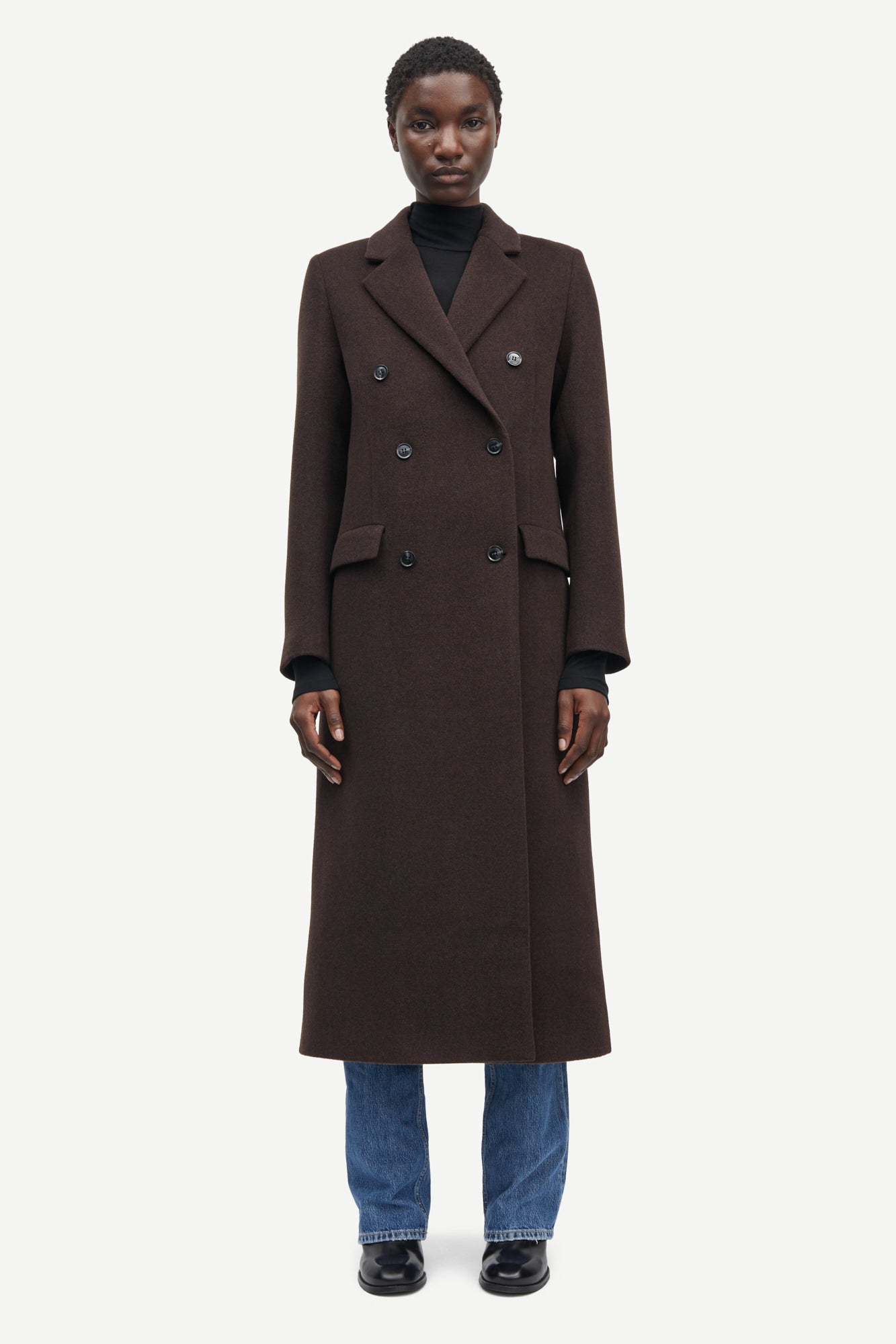 Long wool coat in mole