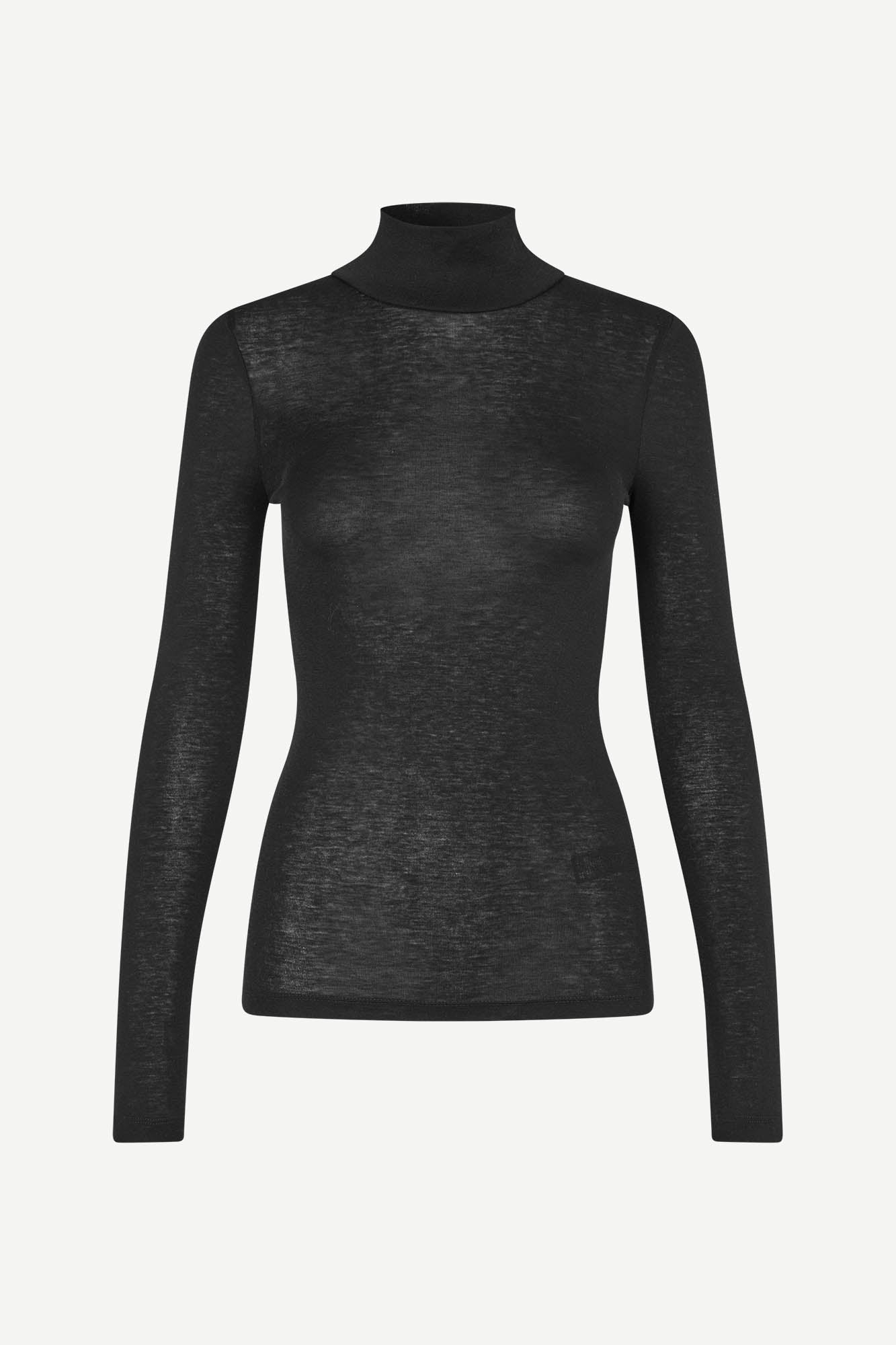 Light wool turtleneck longsleeve in black