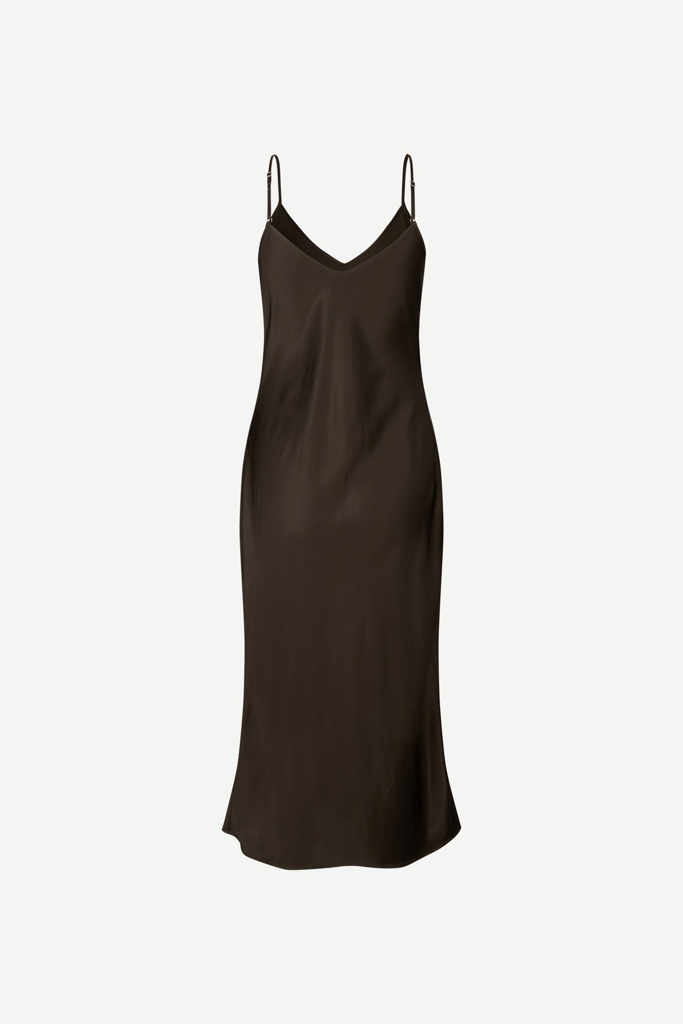 Silky strap dress in chocolate