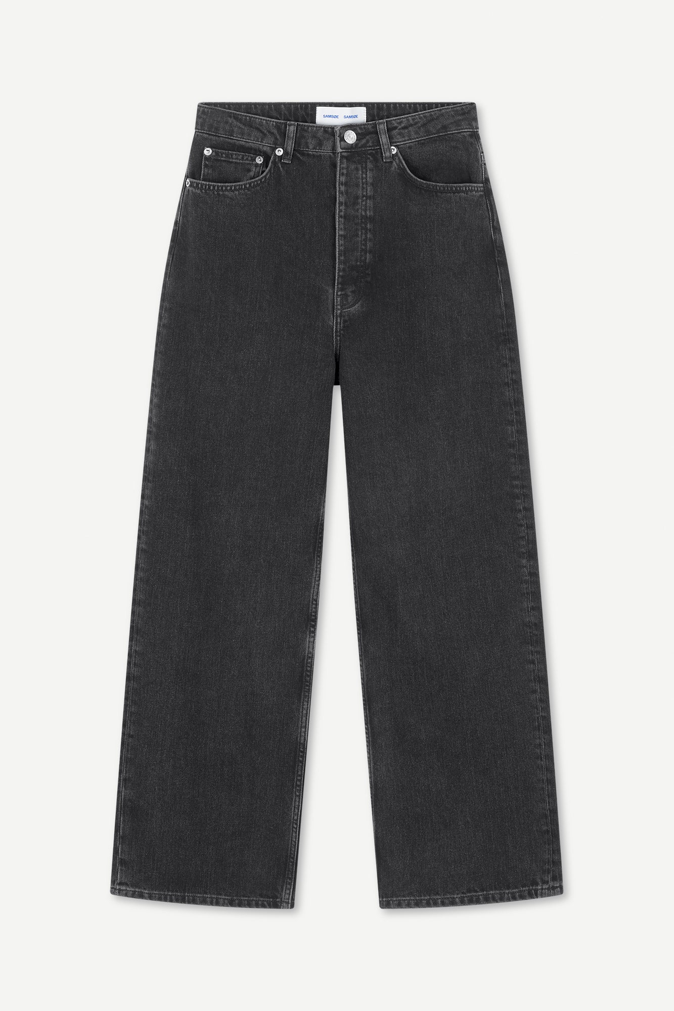 Mid waisted jeans in washed black