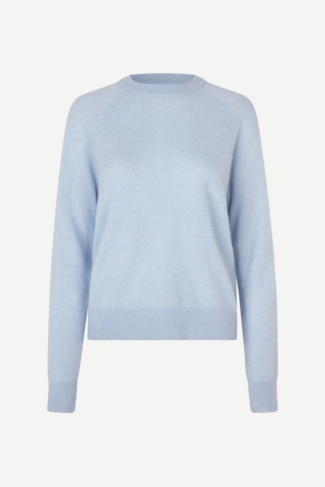 Pure cashmere crew neck in pearl blue