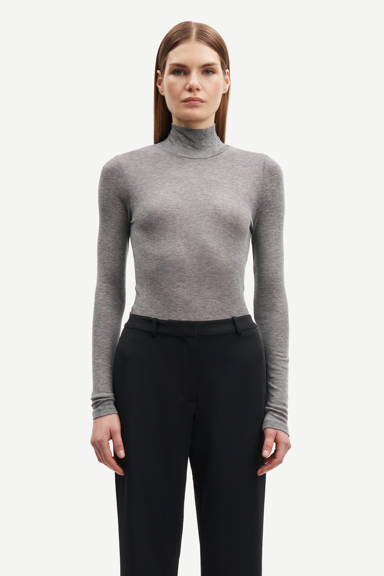 Light wool turtleneck longsleeve in grey