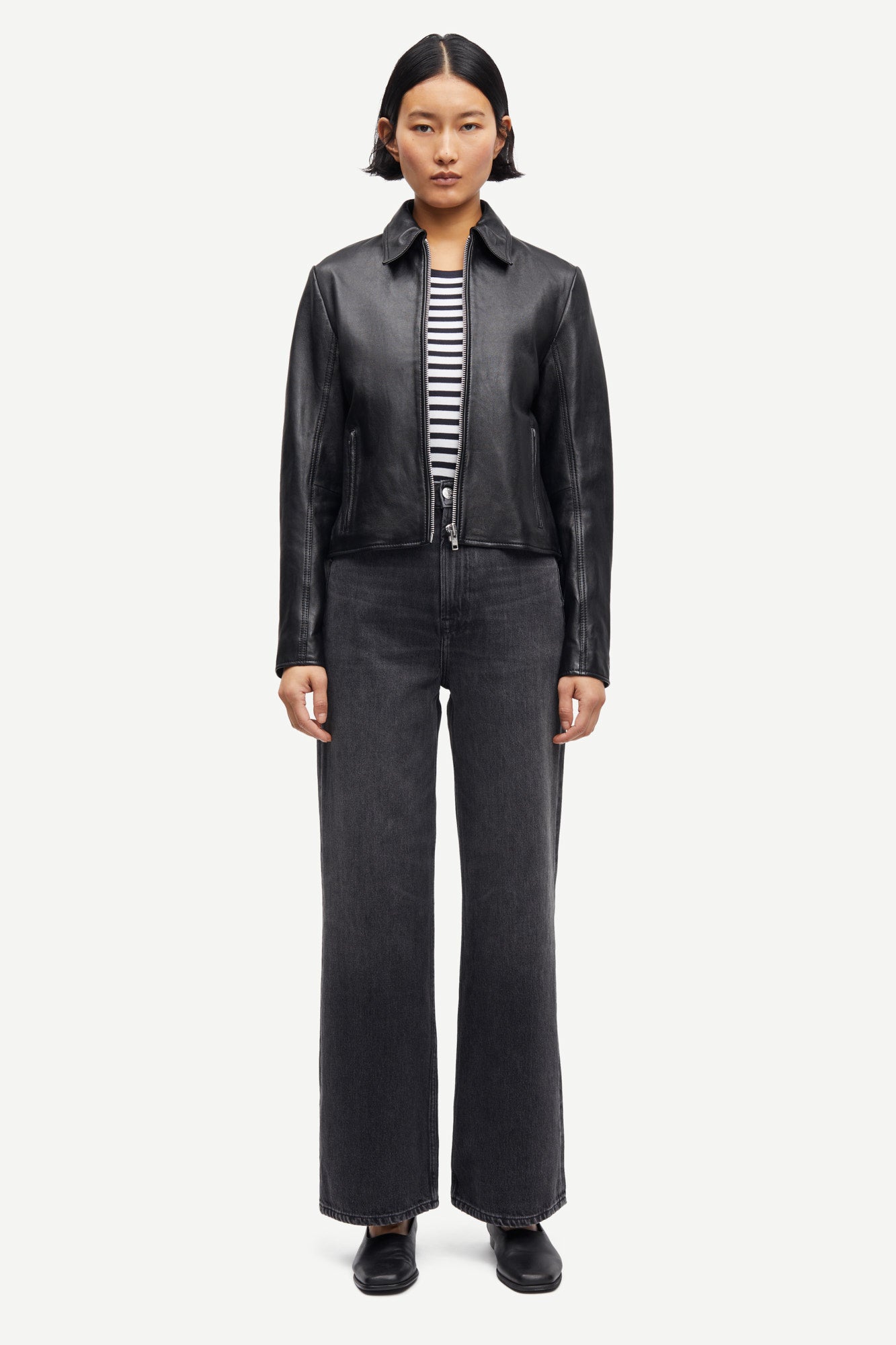 Sashiloh leather jacket in black