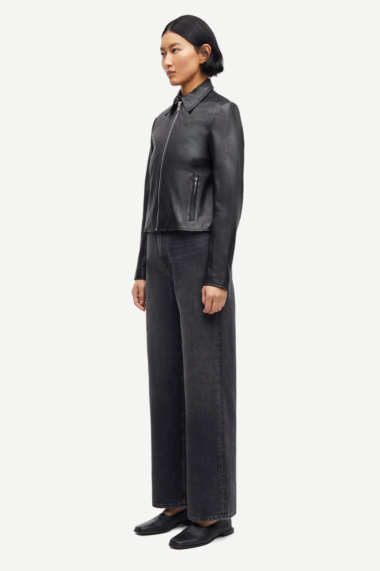Sashiloh leather jacket in black