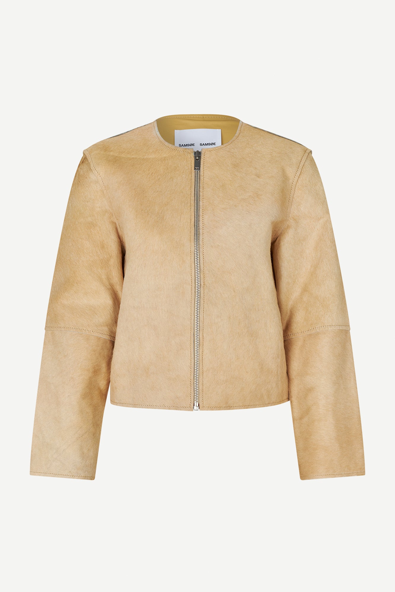 Salydia cow leather jacket in dusty yellow