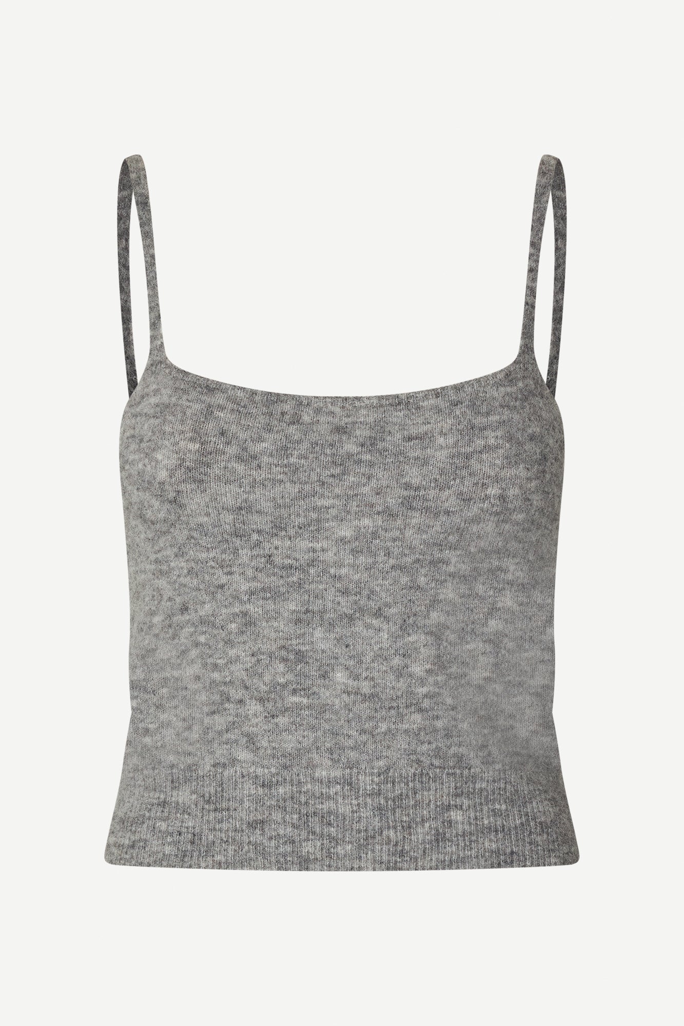 Knitted crop top in grey melange