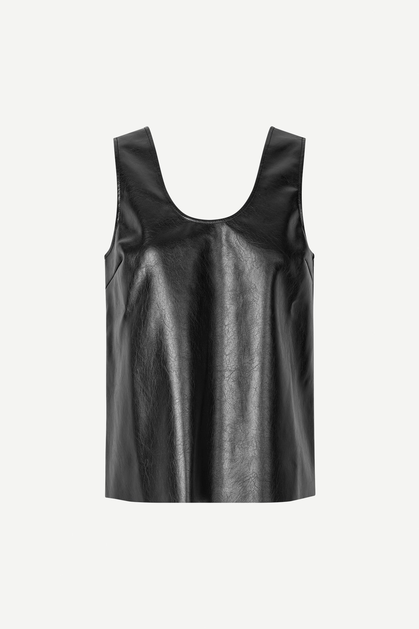 Leather top in black