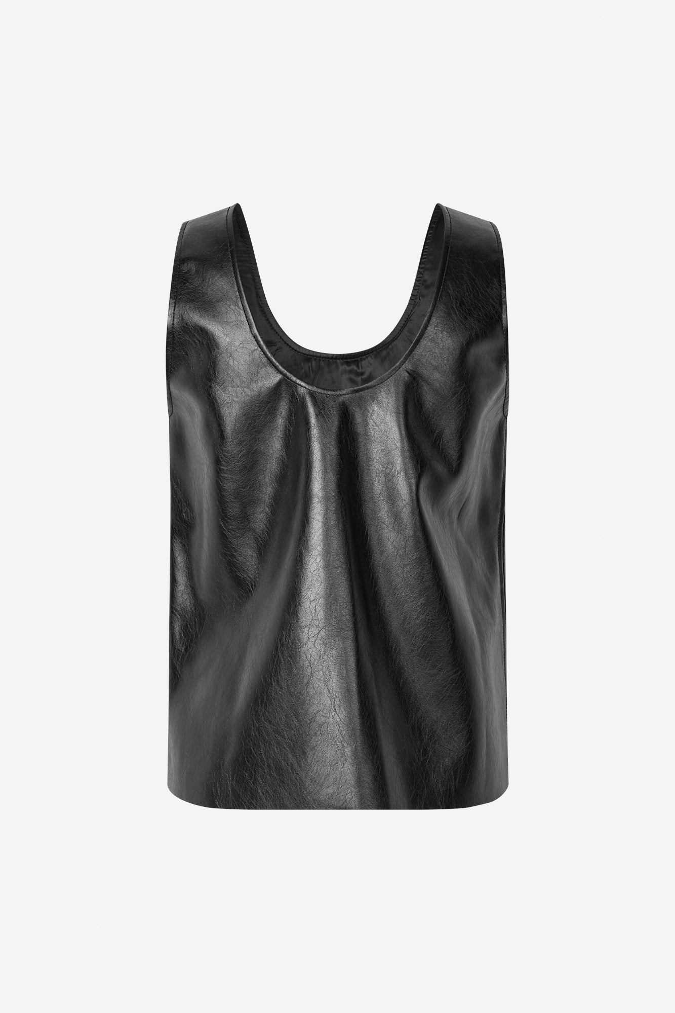 Leather top in black