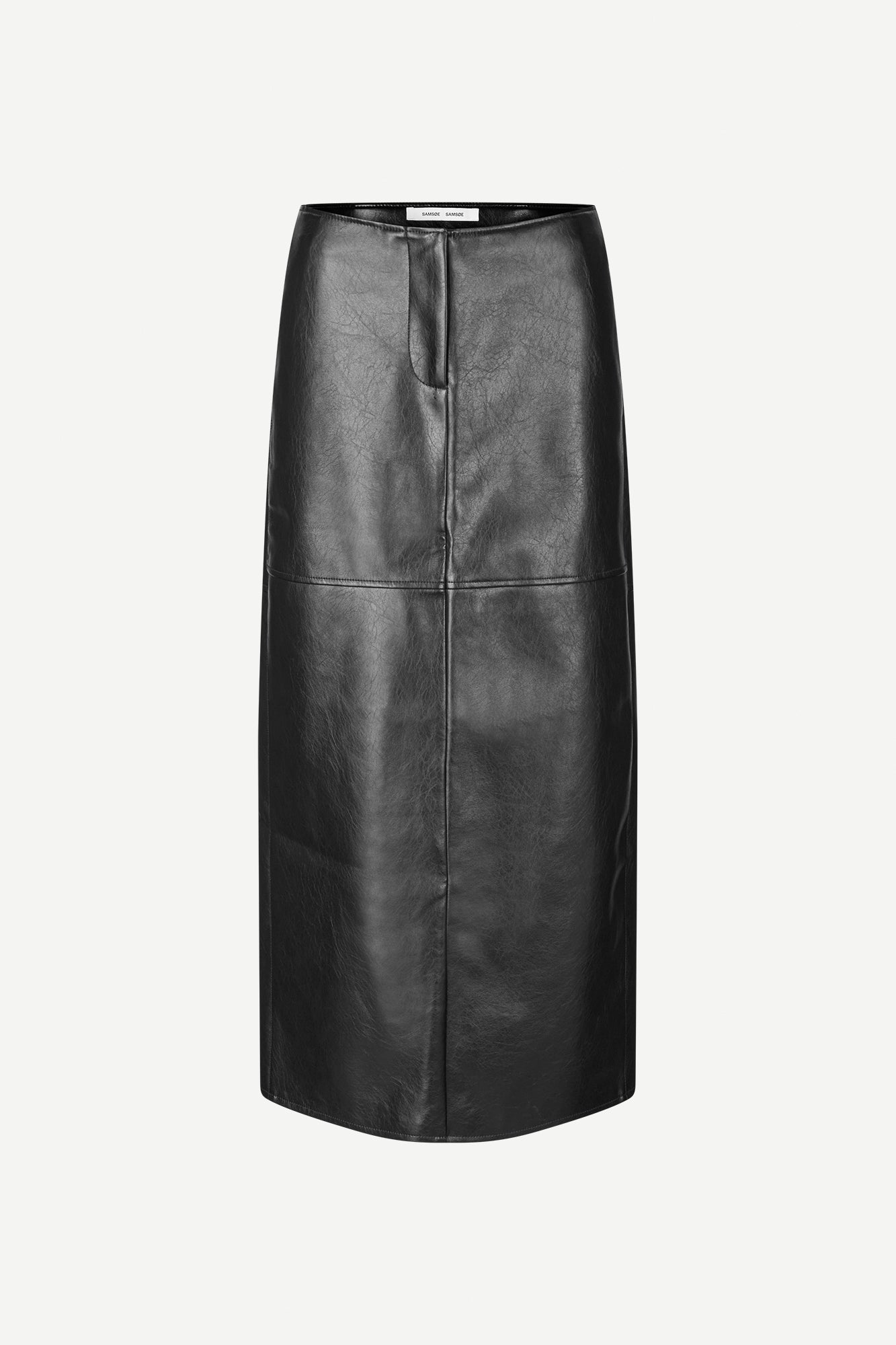 Leather maxi skirt in black