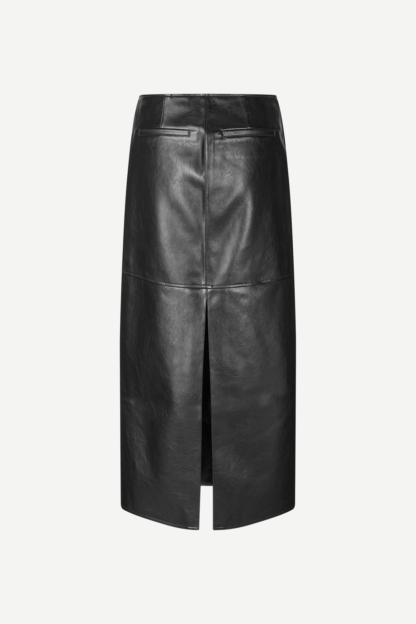 Leather maxi skirt in black