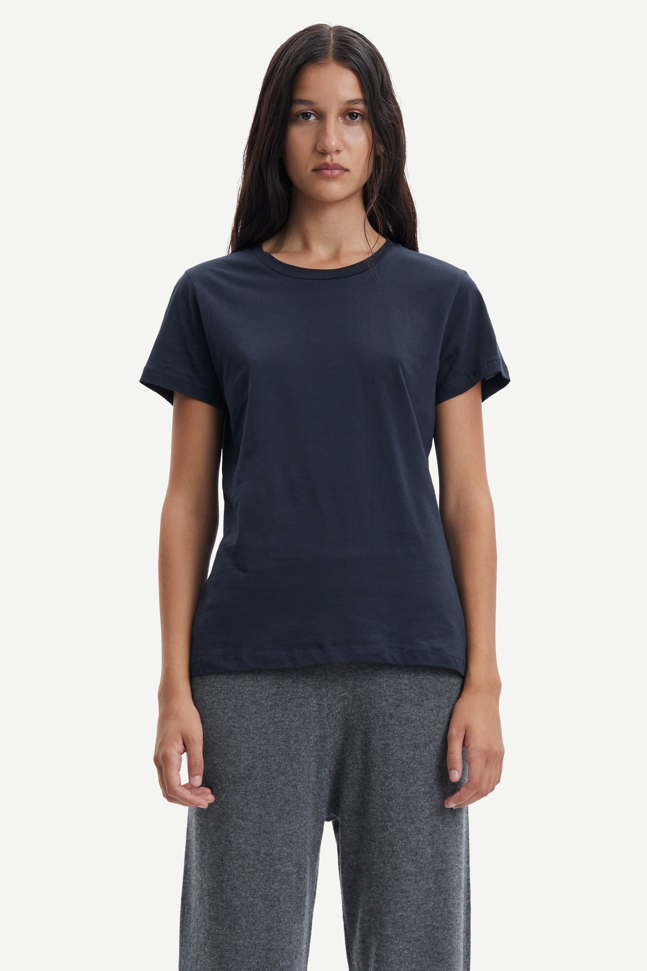 Basic crew neck shirt in sky captain