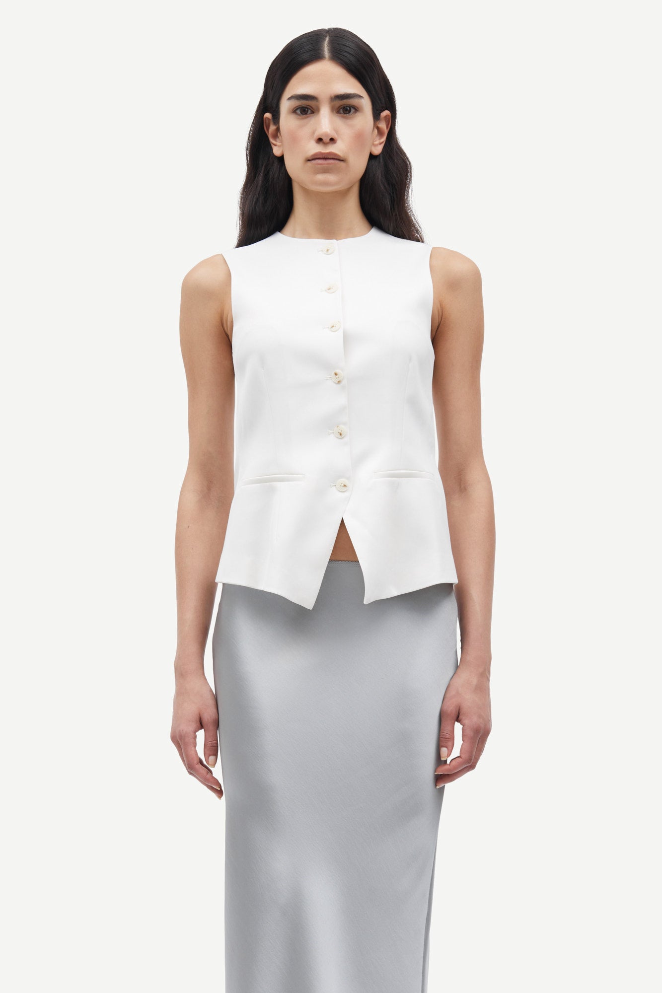 Saruma vest in egret