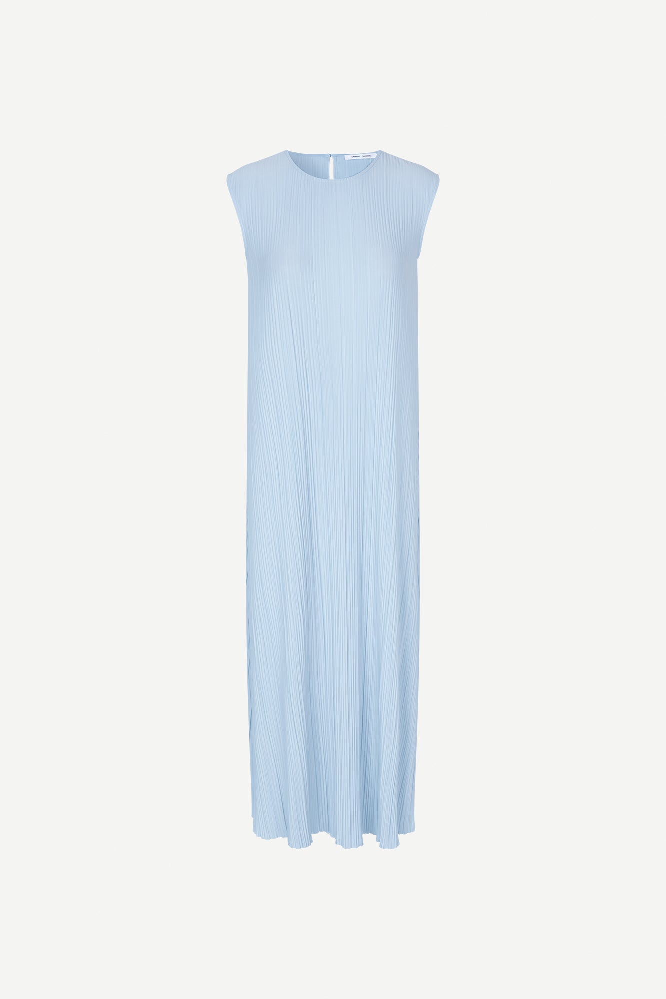 Pleated maxi dress in skyway