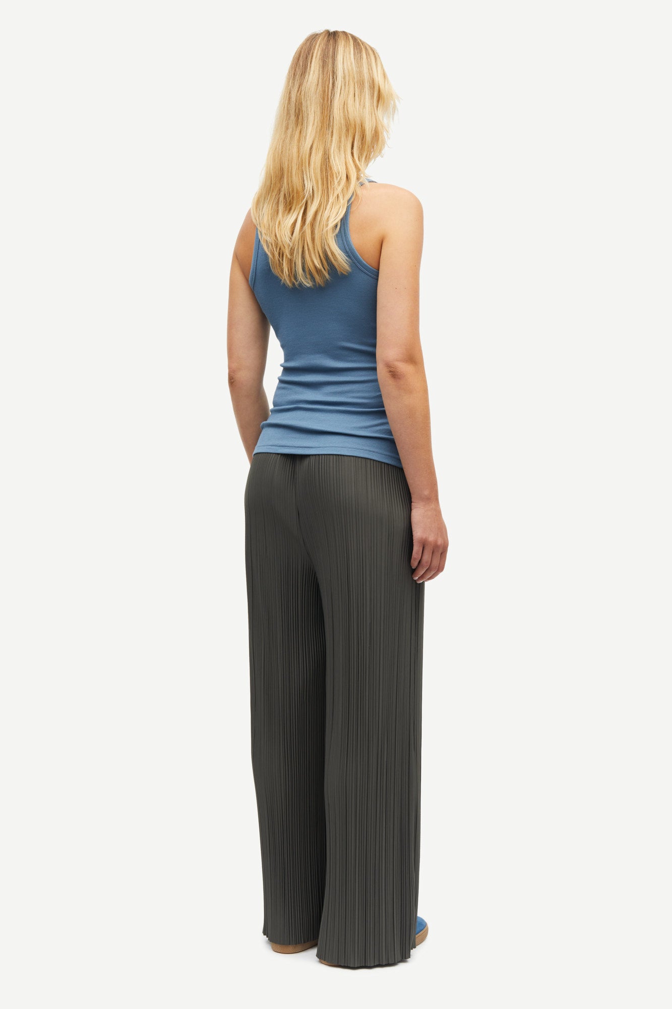 Alexo ribbed tank top in bluefin