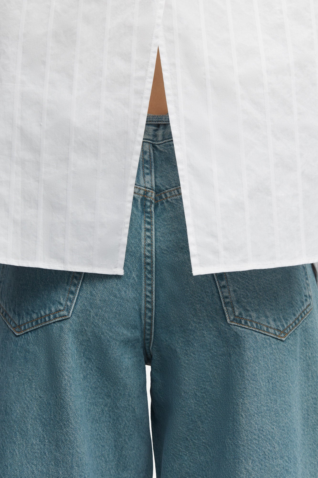 Textured cotton blouse in white