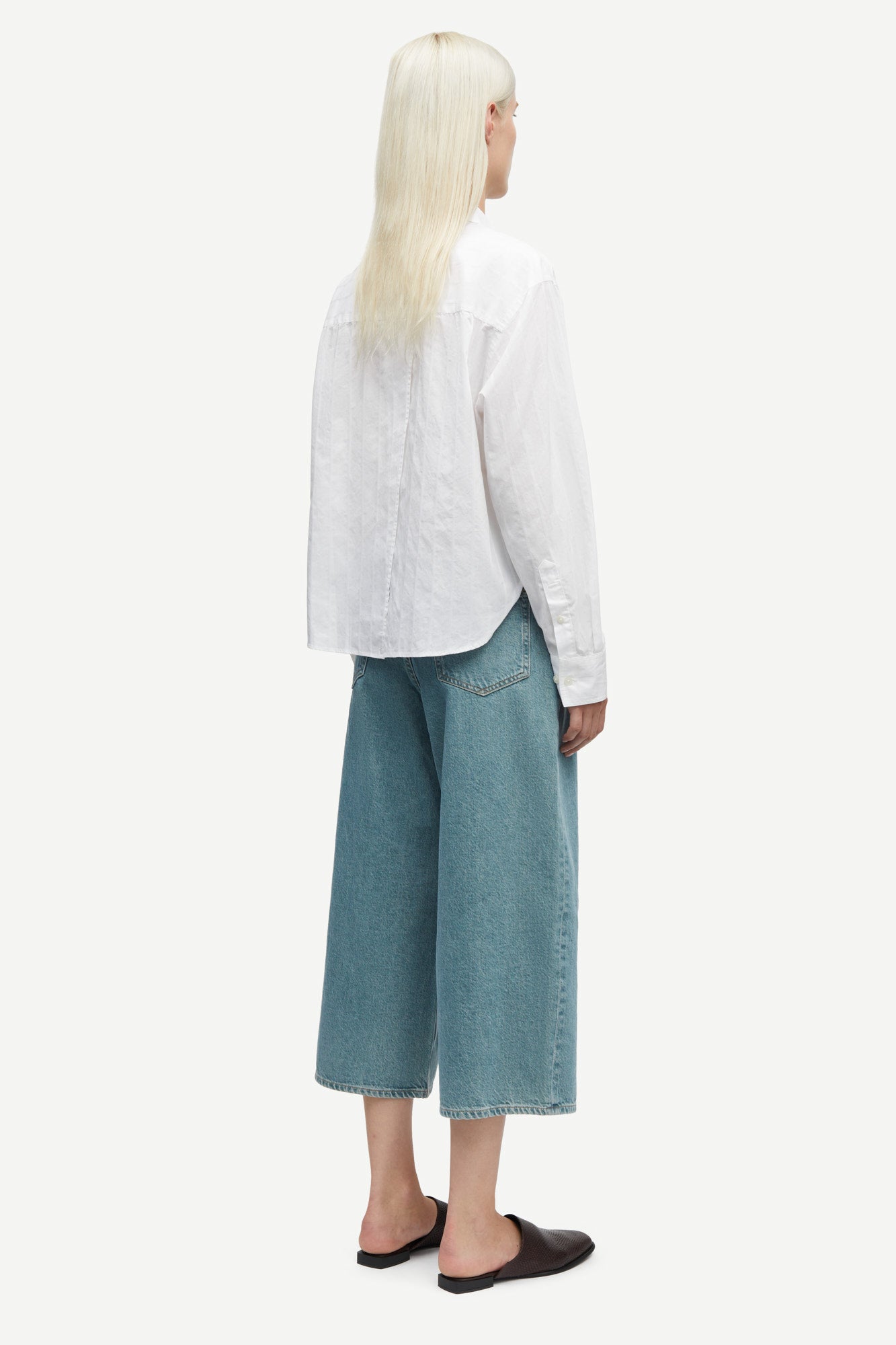 Textured cotton blouse in white