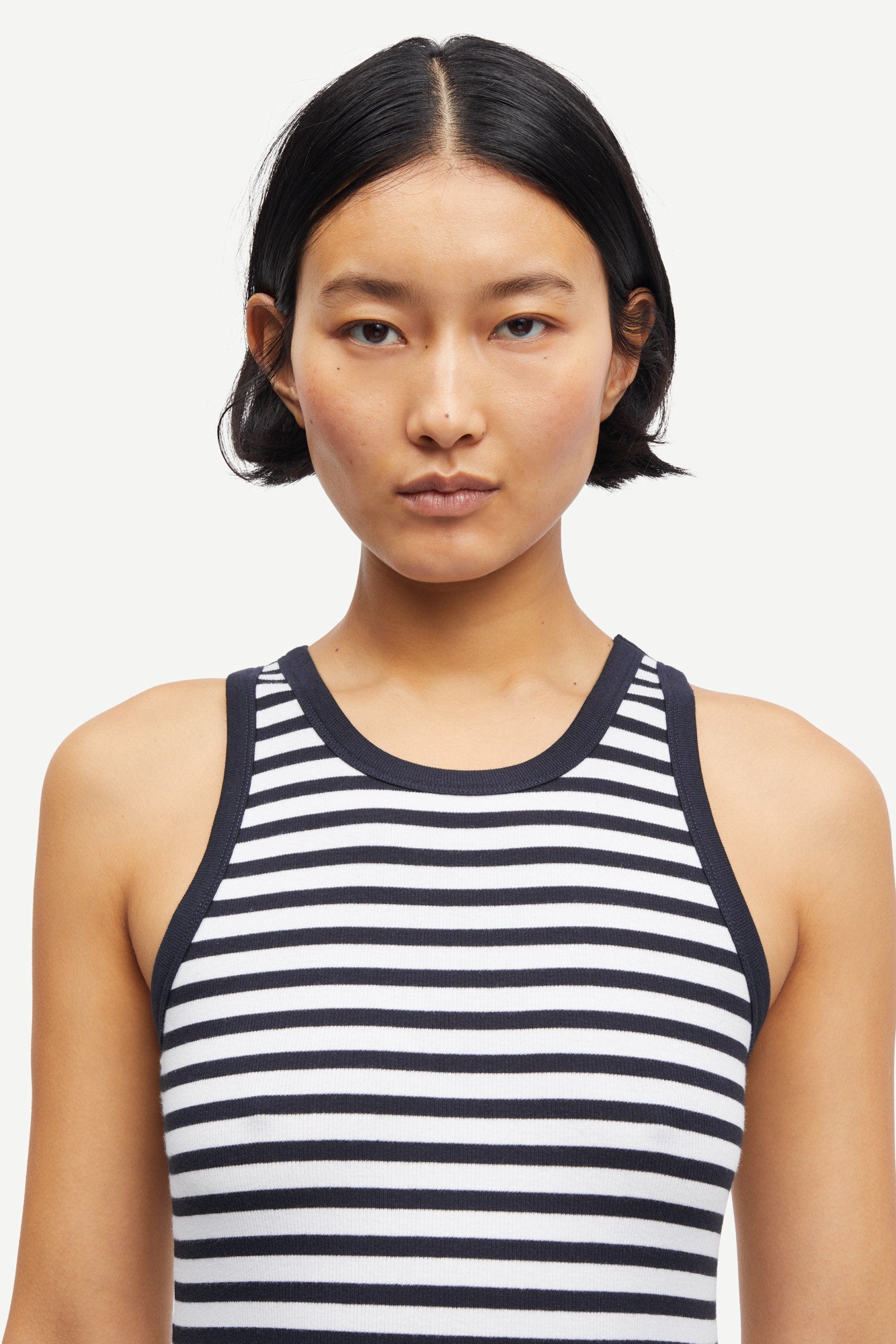 Alexo ribbed tank top in night sky striped