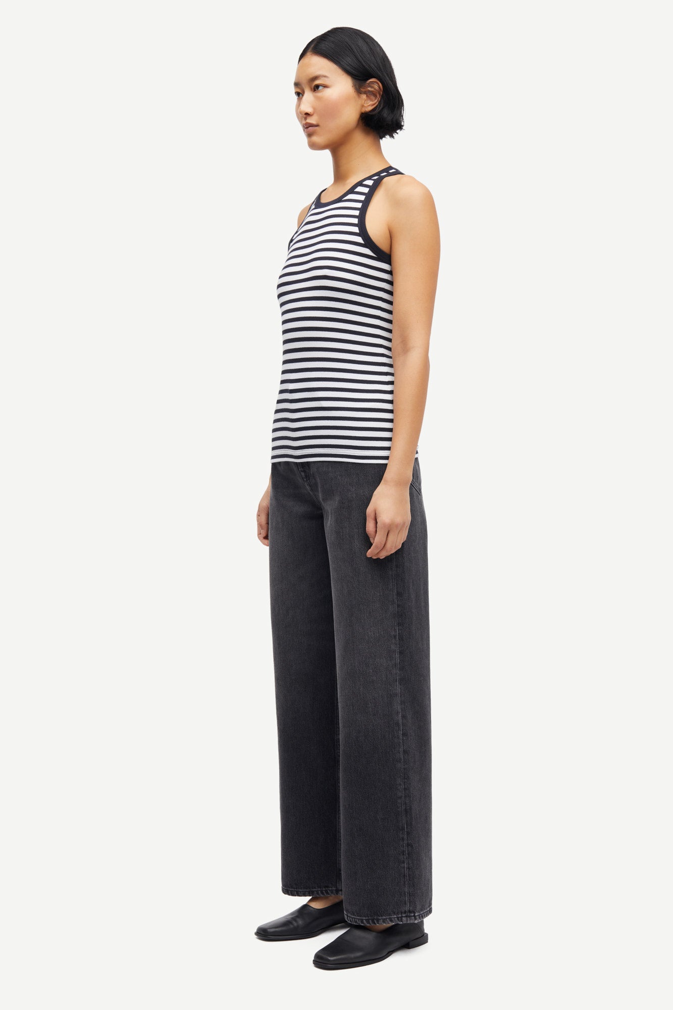 Alexo ribbed tank top in night sky striped